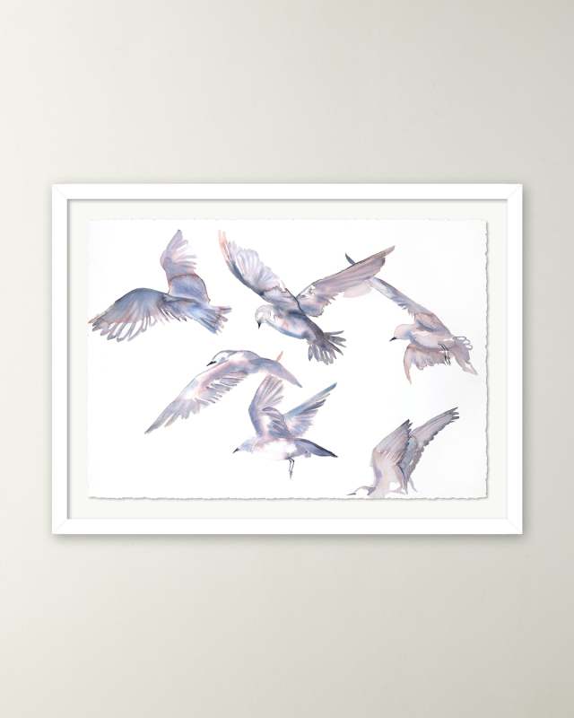 "Seagulls in Flight" Framed Giclee Print by Elizabeth Becker